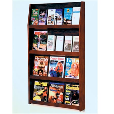 Wooden Mallet Slope 24 Pocket Literature Display in Mahogany - 4Hx6W WO599378